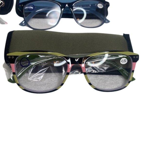 4-Pack Blue Light Blocking +3.5 Magnification Reading Glasses Assorted NWOT - Picture 2 of 5